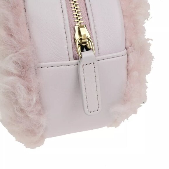 CHANEL 19 CC Logo Round Chain Shoulder Bag Shearling Leather Pink GHW 382RK077 - Picture 15 of 16